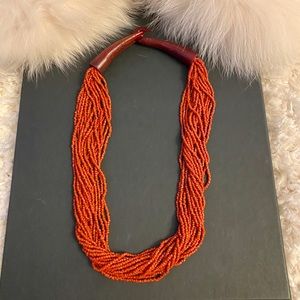 Deep Red Coral Necklace.